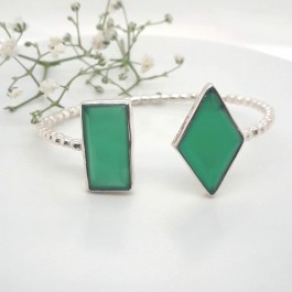 Wonder Green Onyx Silver Bracelet 