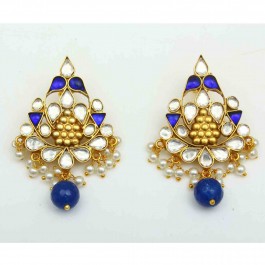 The Royal Blue Gold Plated Silver Chandbali Earrings
