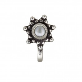Pearl Star Silver Nose Pin