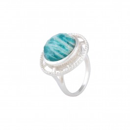 Jalli Disc Turquoise Ring