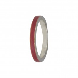 Red Enamel Band Ring