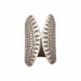Etched Silver Band Ring