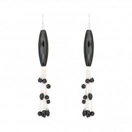 Glorious Black Onyx Tassel Earrings