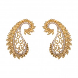 Paisley Gold Plated Silver Earrings