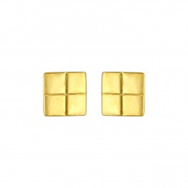 Tiny Handmade Gold-Plated Square Stud Earrings for Women and Girls