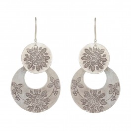 Etched Floral Earrings