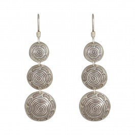 Concentric Circles Silver Earring 