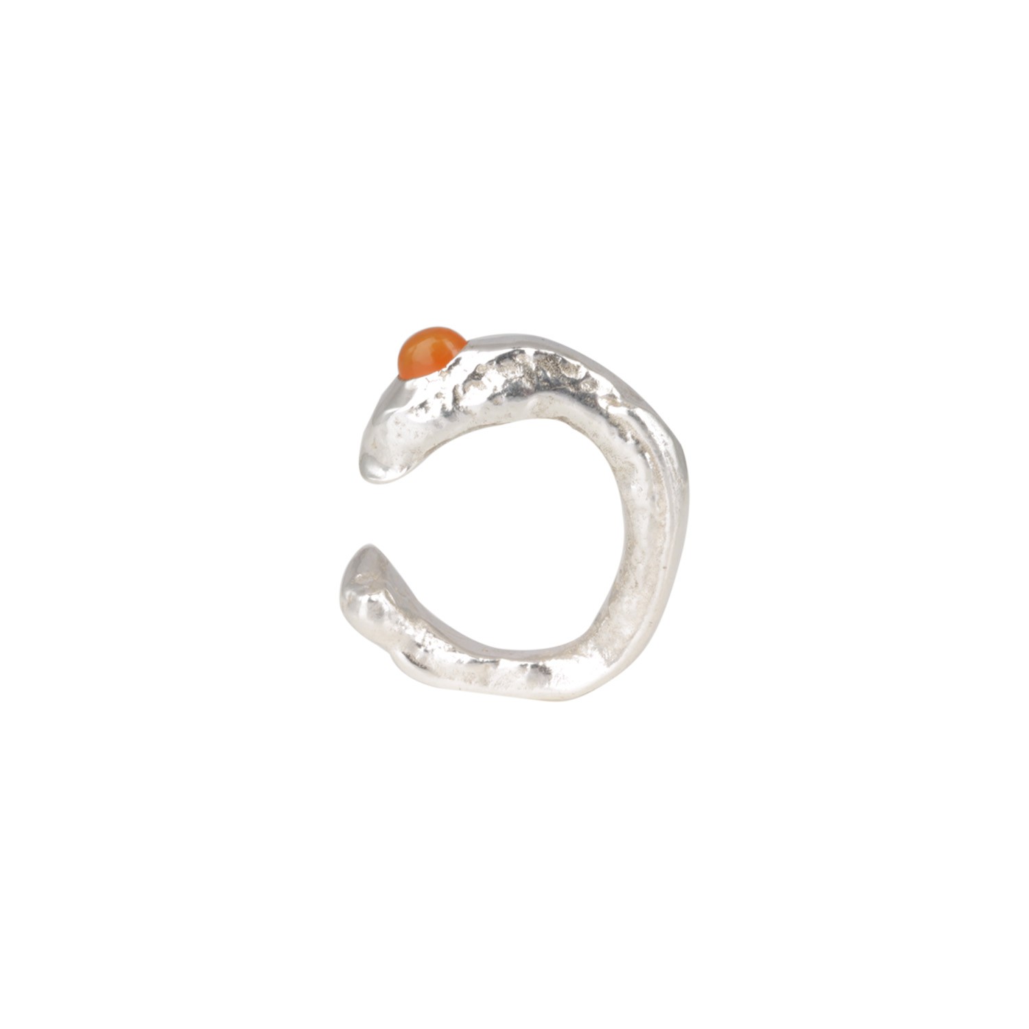 Antique Carnelian Oxidized Silver Textured Ring For Women and Girls