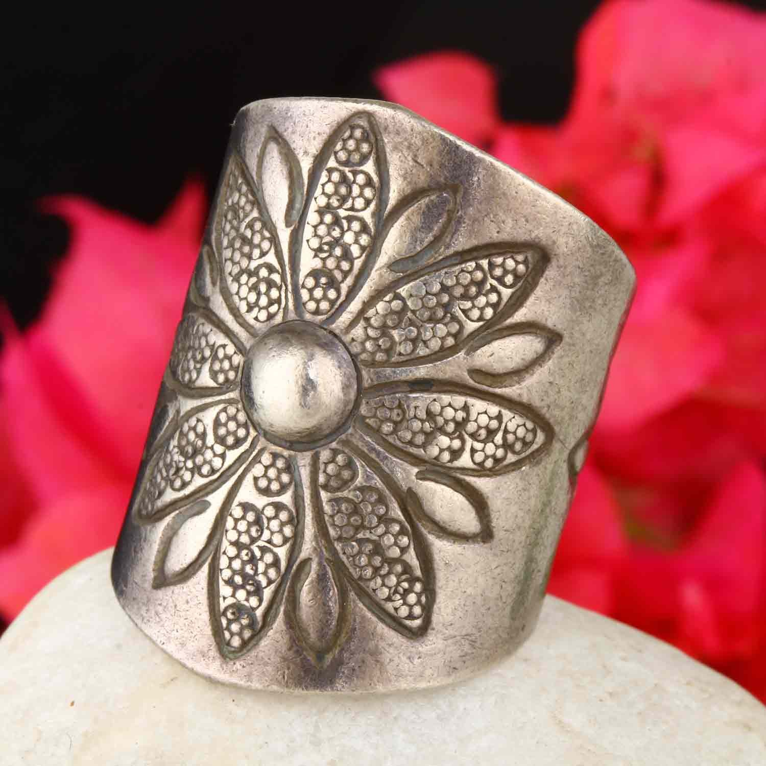 Etched Floral Ring