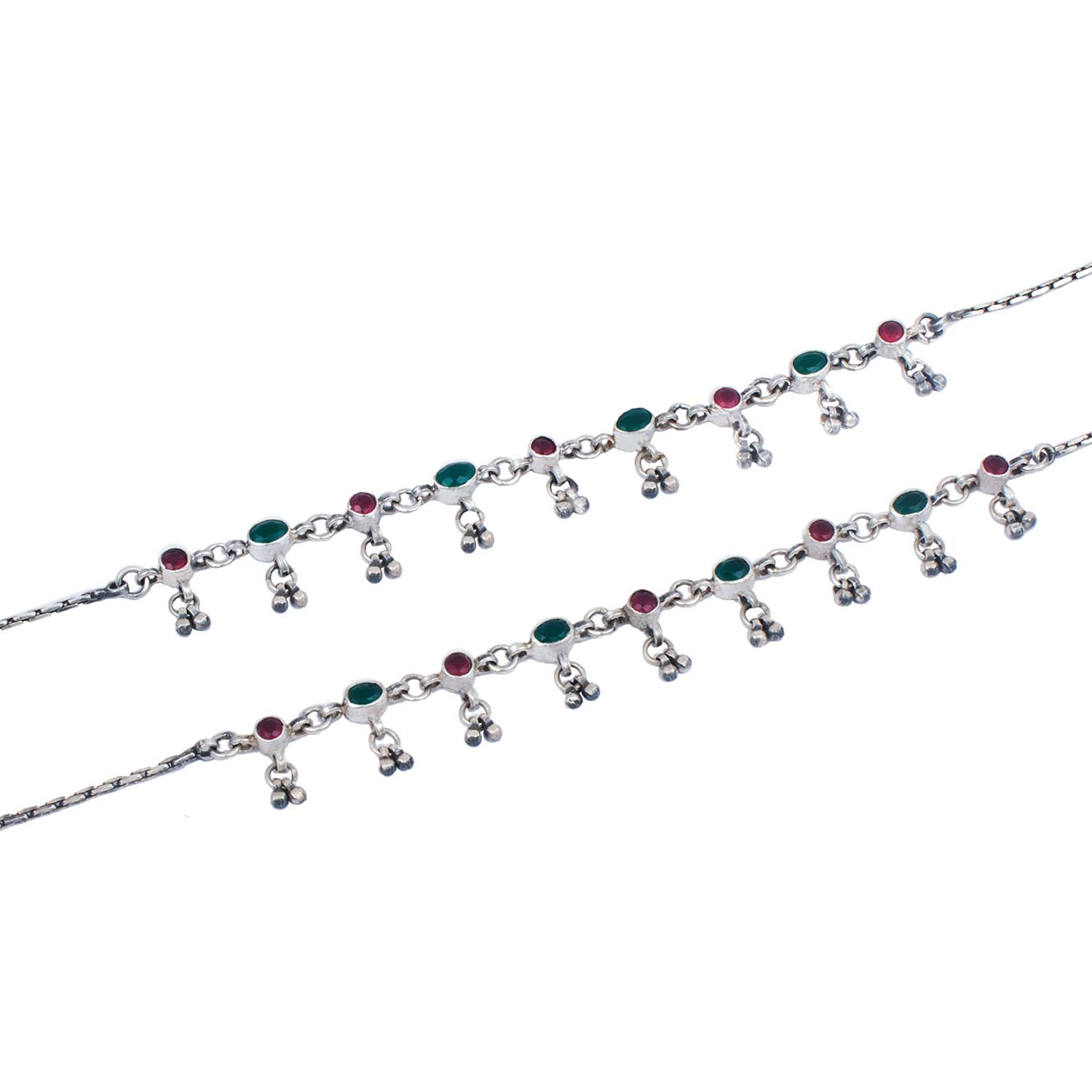 Cicily Silver Beads Anklet