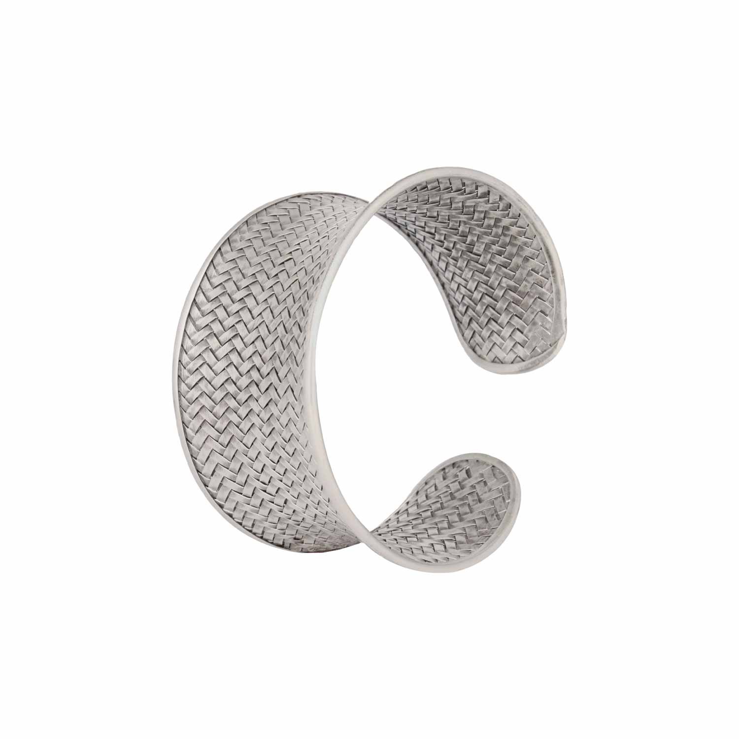 Checkered Concave Cuff Bangle Bracelet 