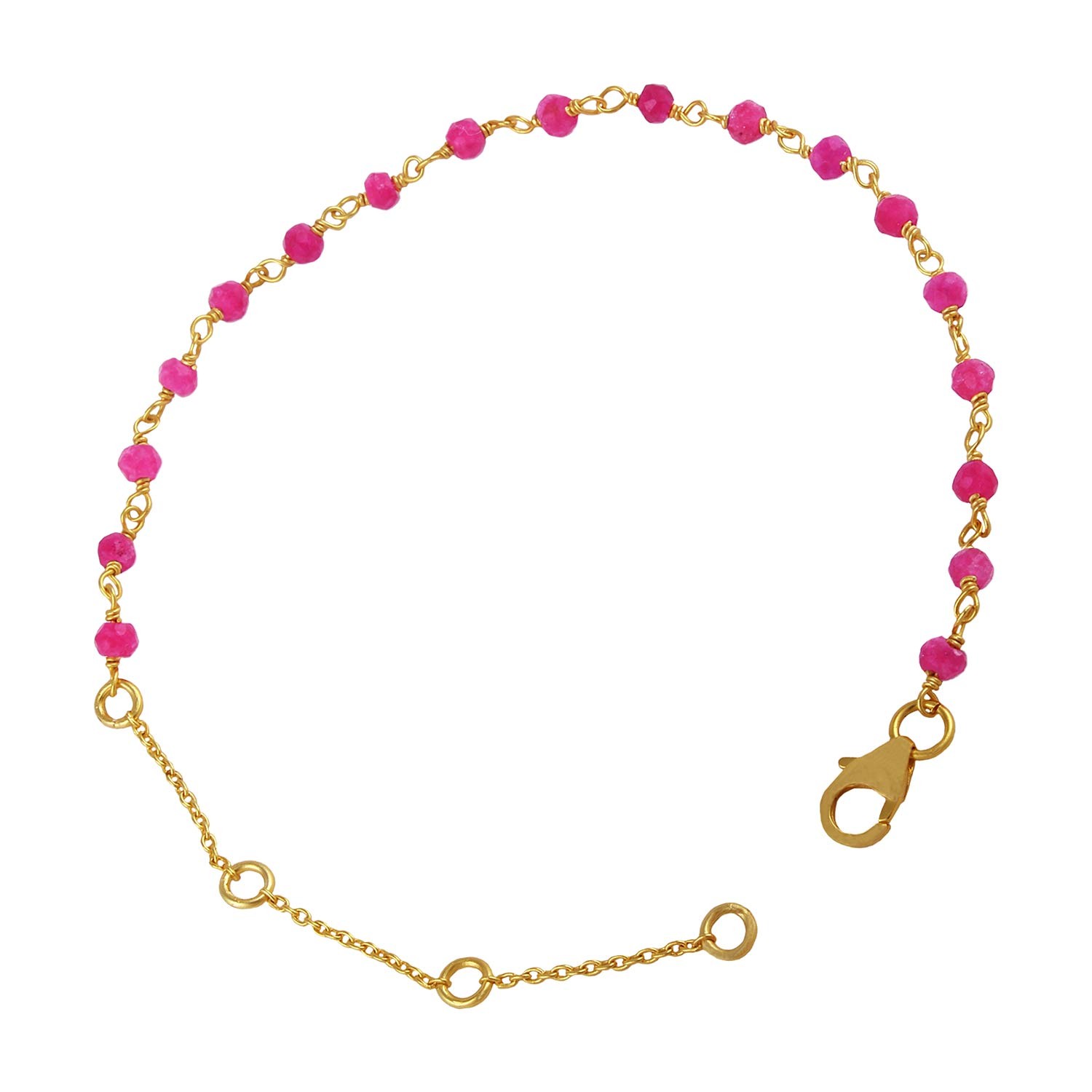 Pink Chalcedony Beads Bracelet