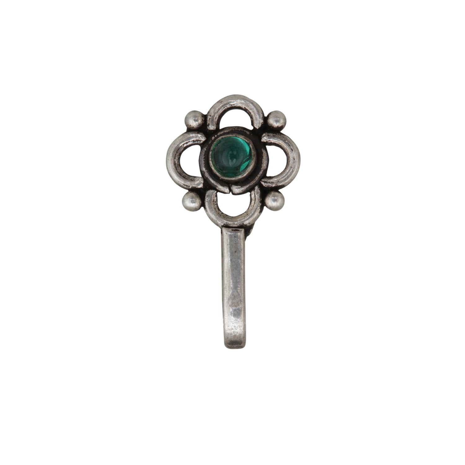 Green Onyx Floral Nose Pin