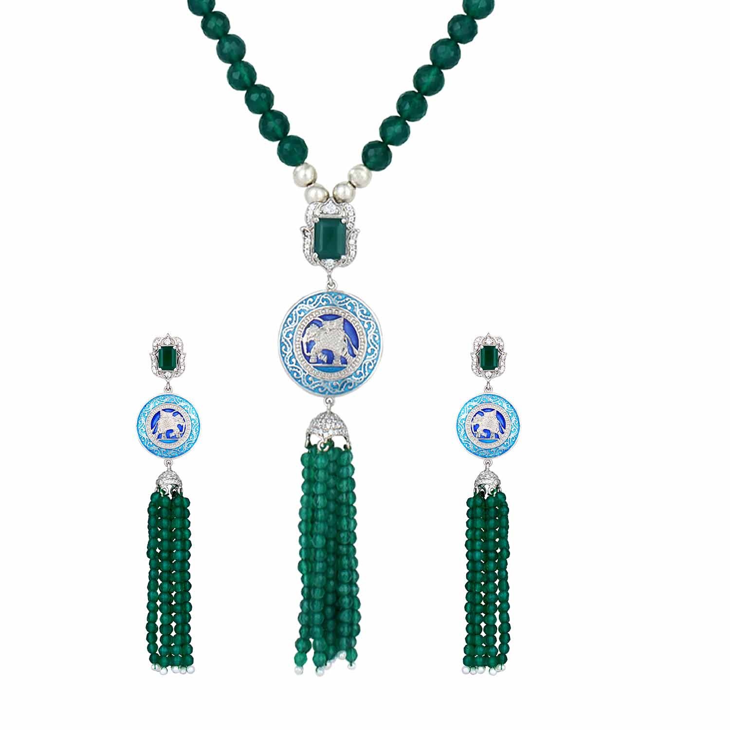 Green Onyx Tassel Necklace