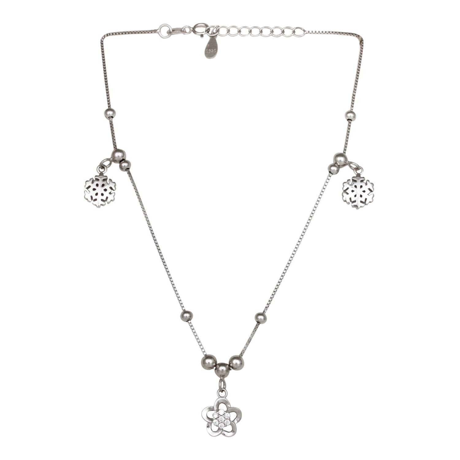 Floral Silver Necklace