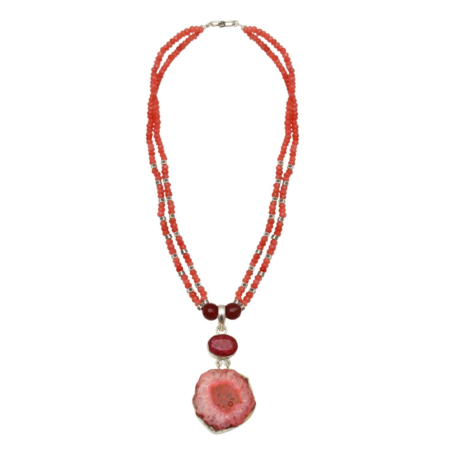 Agate Silver Necklace for Women