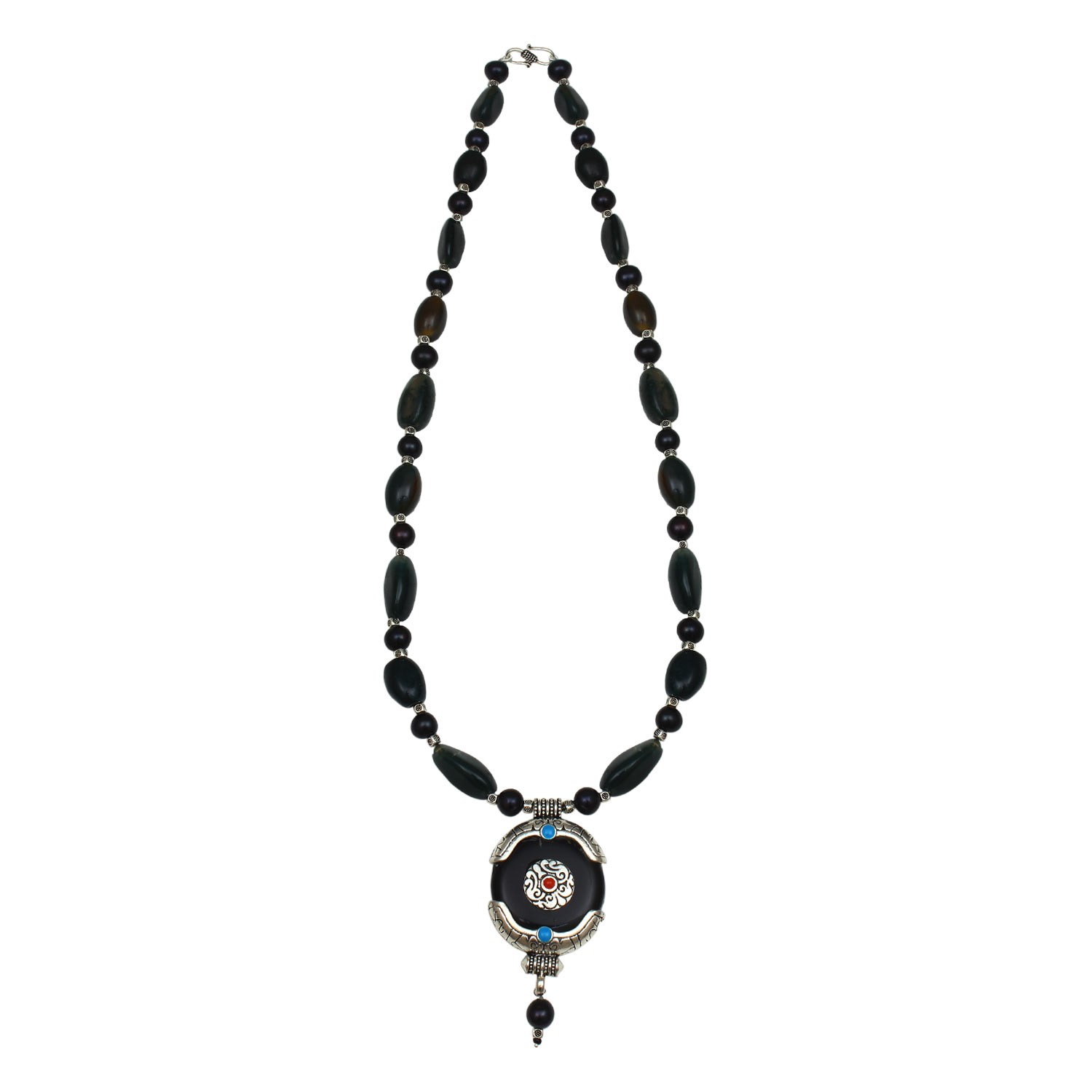 Deep Blue Agate Necklace for Women and Girls