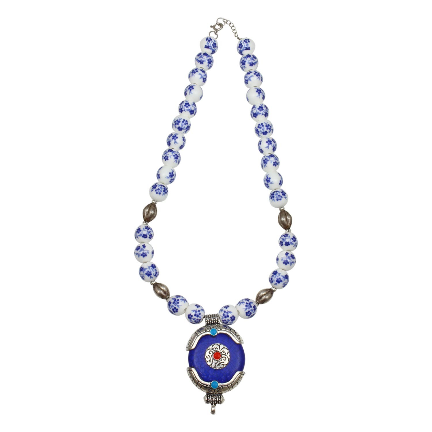 Blue Agate Necklace for Women and Girls