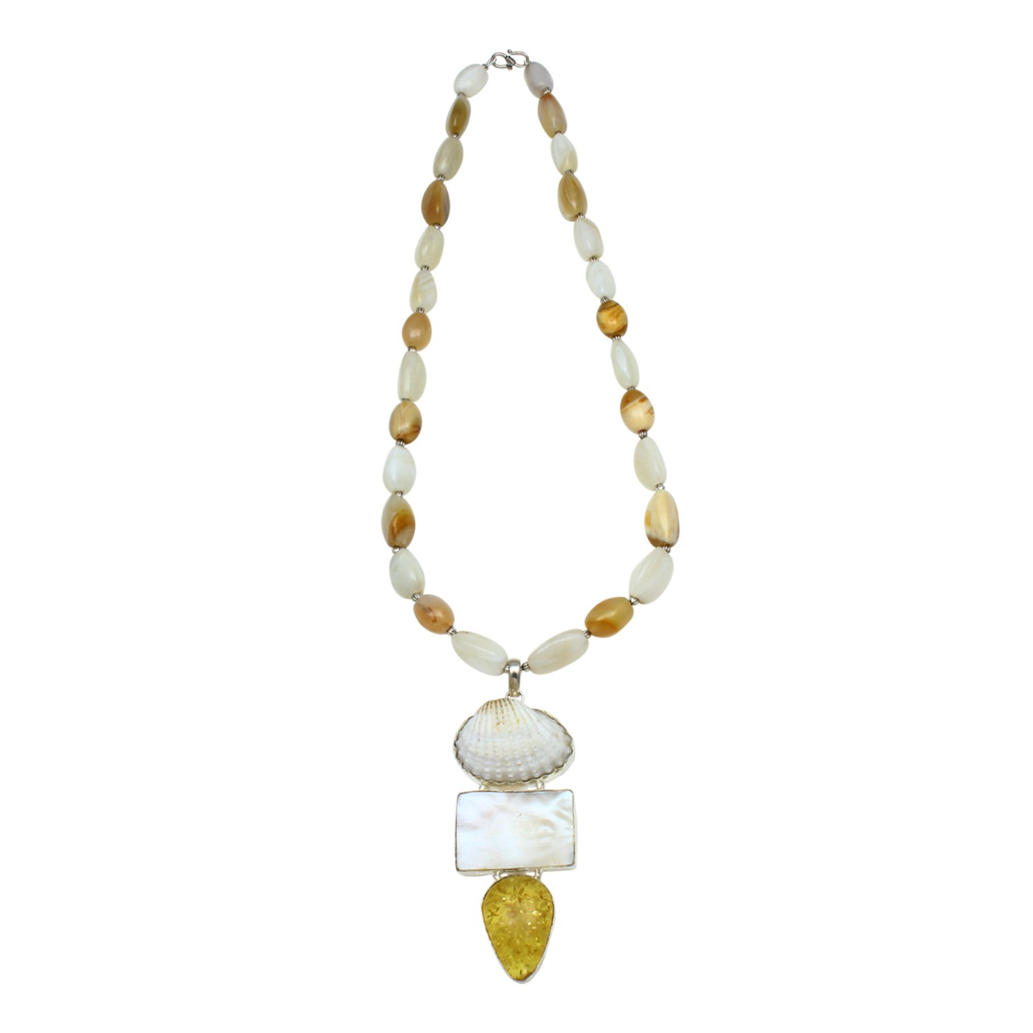 Shell Pearl Agate Necklace for Women and Girls