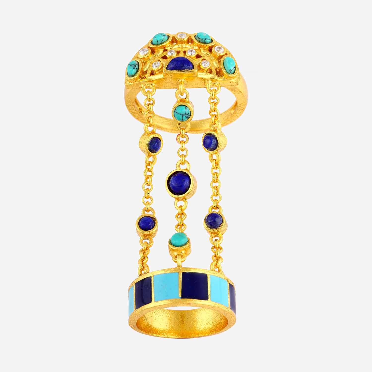 Cleopatra Double Turquoise Ring