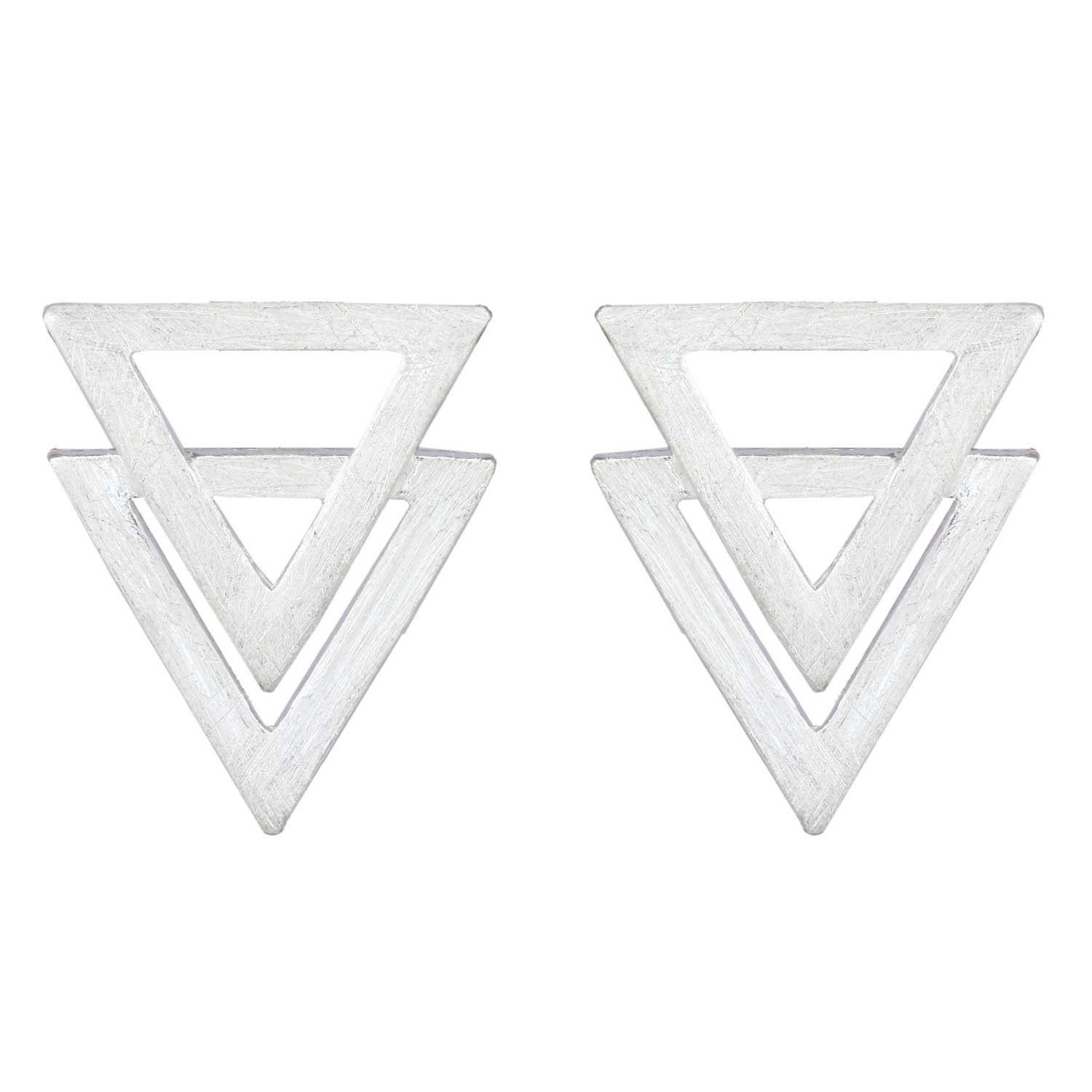 Mirror Triangular Stud Earrings