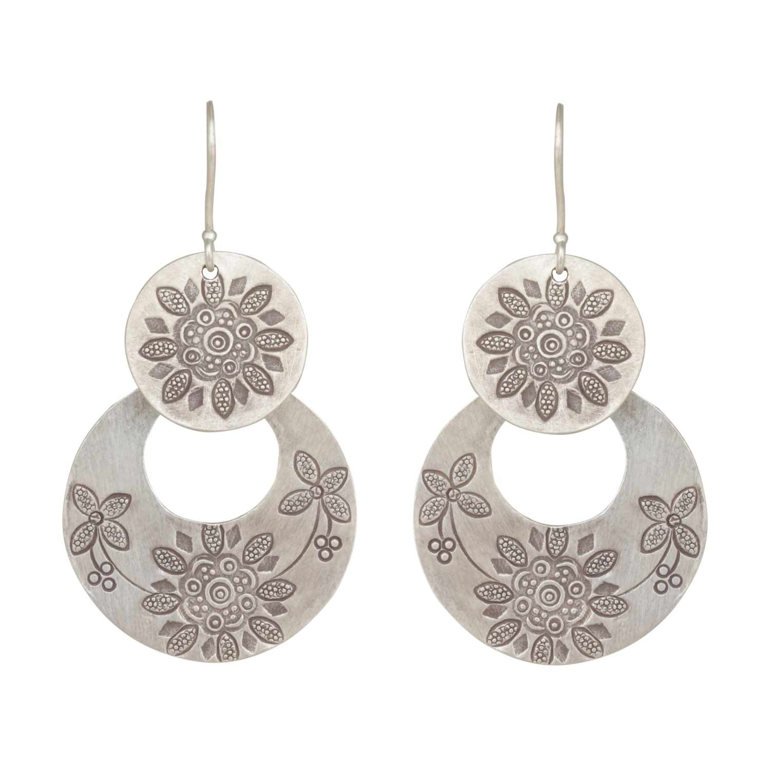 Etched Floral Earrings