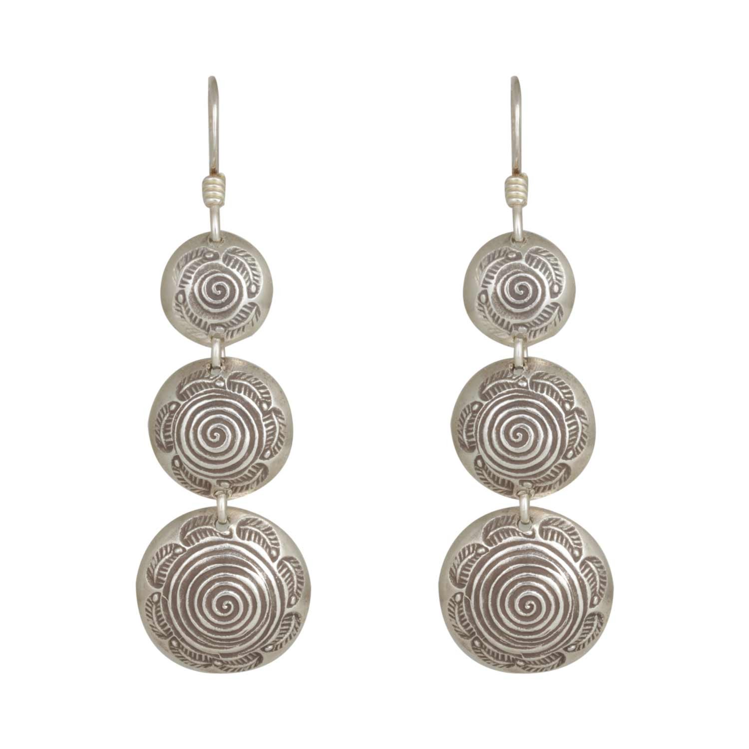 Concentric Circles Silver Earring 