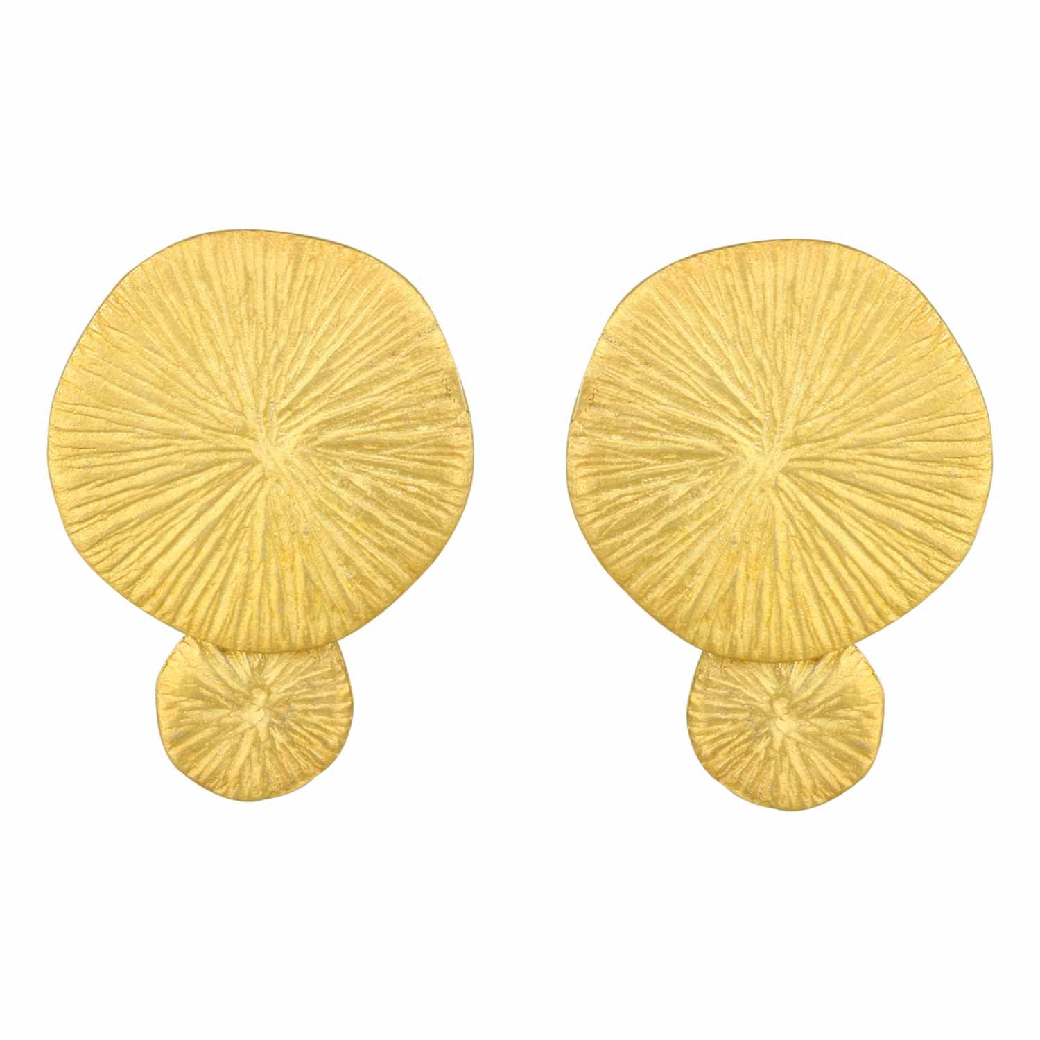 Beaming Sun Gold Plated Silver Earrings