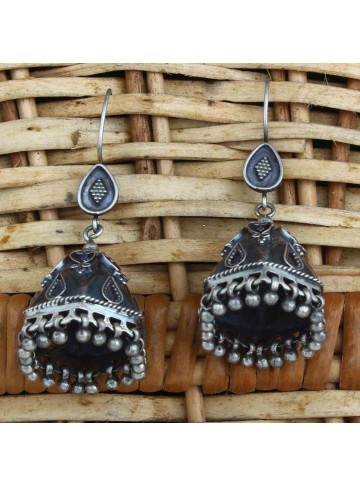 Indian Jewelry Oxidized Handmade Women Bell Jhumka Earrings for Women and Girls