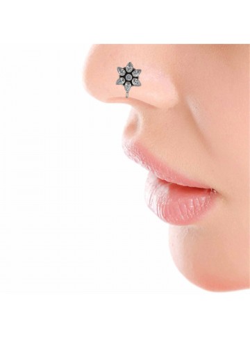 Crystal Floral Nose Pin