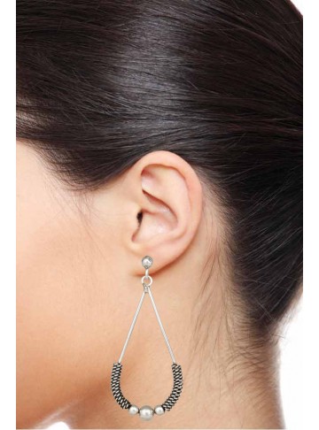 Long Silver Drop Earrings