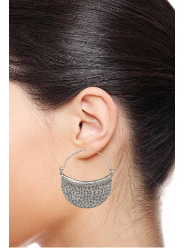 Crescent Moon Silver Earrings 