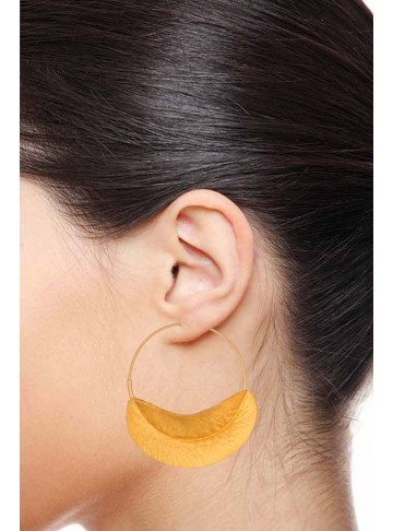 Lovely Golden Moon Hoop Earrings