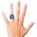 Blue Floral Enamel Ring