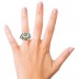 Turquoise Enamel Ring With Zircon