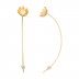 Romantic Golden Floral Pearl Long Drops