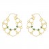 Gold Plated Green Onyx Silver Hoops