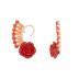 Antique Red Floral Coral Ear Cuff